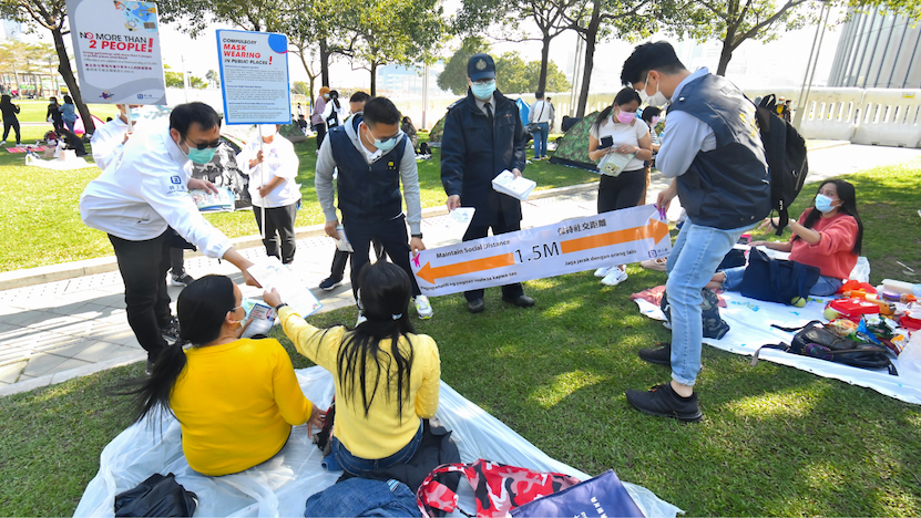 Domestic workers will be able to take COVID-19 tests at mobile testing stations in Central, Causeway Bay and Lai Chi Kok this and next Saturday. Photo via Hong Kong government’s Information Services Dept.