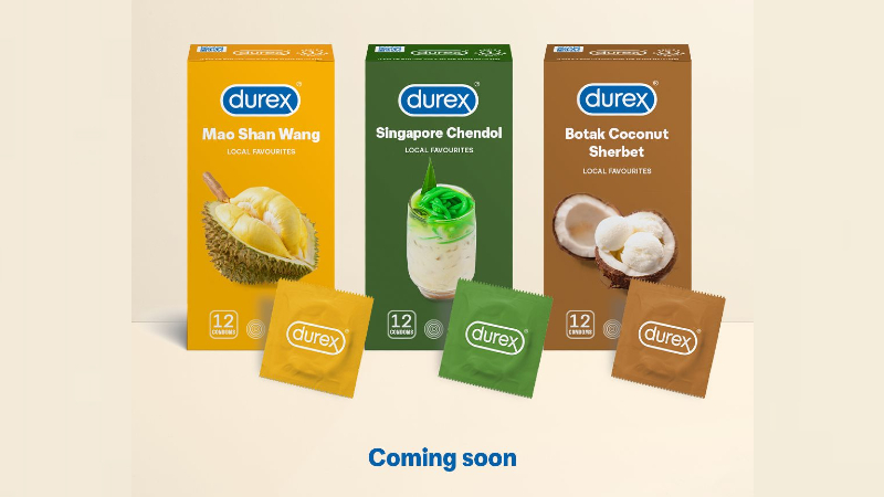 Promotional image for the dessert-flavored condoms. Image: Durex Singapore/Facebook
