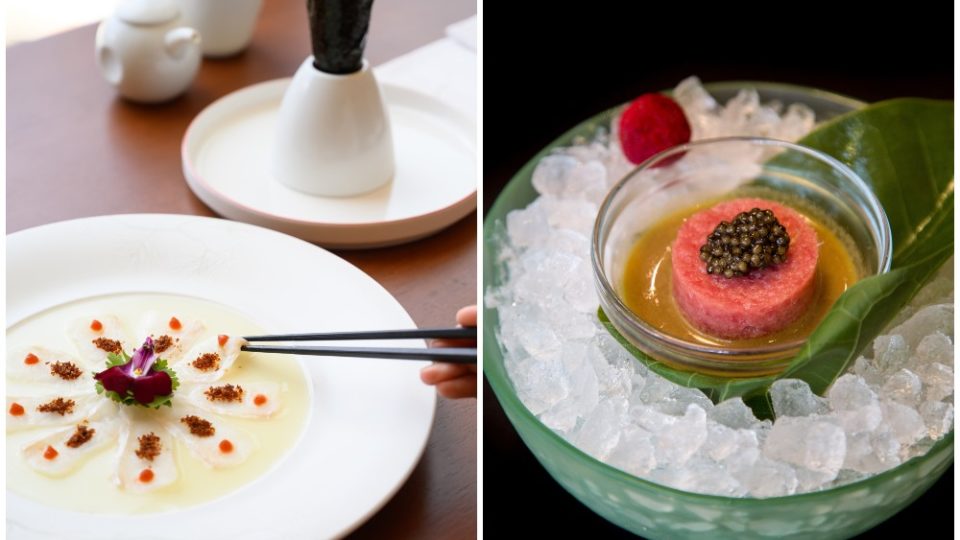 Signature dishes Peruvian-style sashimi tiradito at left, and toro tartare with caviar, at right. Photos: Go Communications