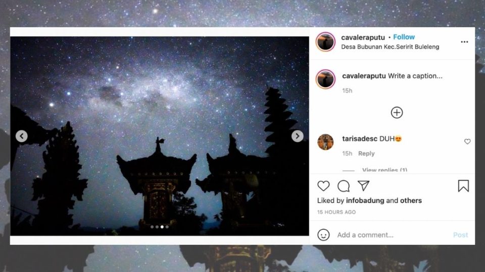 This year, Nyepi, or the Day of Silence, fell on March 14. Screenshot: Instagram