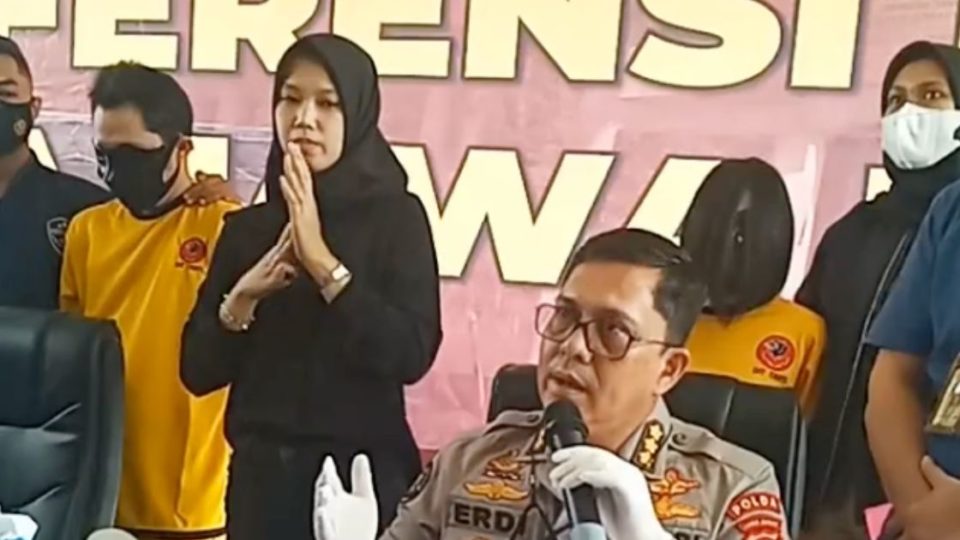 West Java Police held a press conference on the case on Friday, March 19, 2021. Screengrab: Instagram