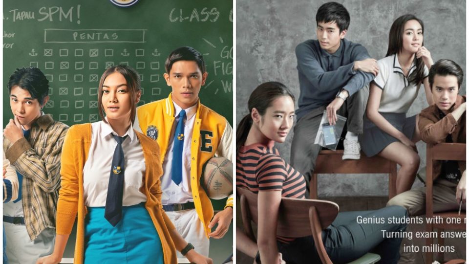 Promotional poster for ‘Projek: Anchor SPM’ at left and ‘Bad Genius’ at right. Photos: Astro/Facebook, Bad Genius/Facebook