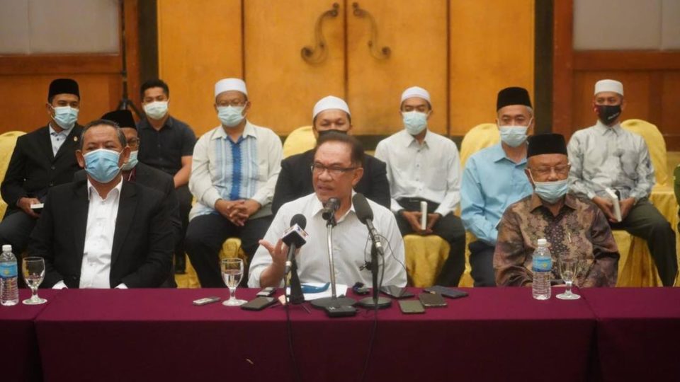 Anwar Ibrahim speaks to the press on April 12, 2021. Photo: Anwar Ibrahim
