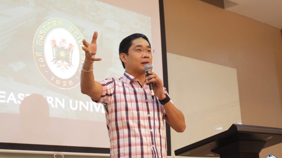 Broadcaster Anthony Taberna. Photo: FEU Communication Society/FB