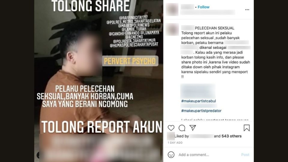 A renowned makeup artist mostly known for his works with Indonesia’s leading celebrities is facing allegations of abduction and sexual harassment of a male model. Screenshot from Instagram