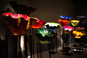 Chihuly Studio’s ‘Macchia’ collection at the Glass In Bloom Gallery. Photo: Coconuts