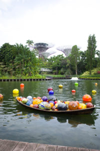 Chihuly Studio’s ‘Float Boat & Boats’ at the Dragonfly Lake. Photo: Coconuts