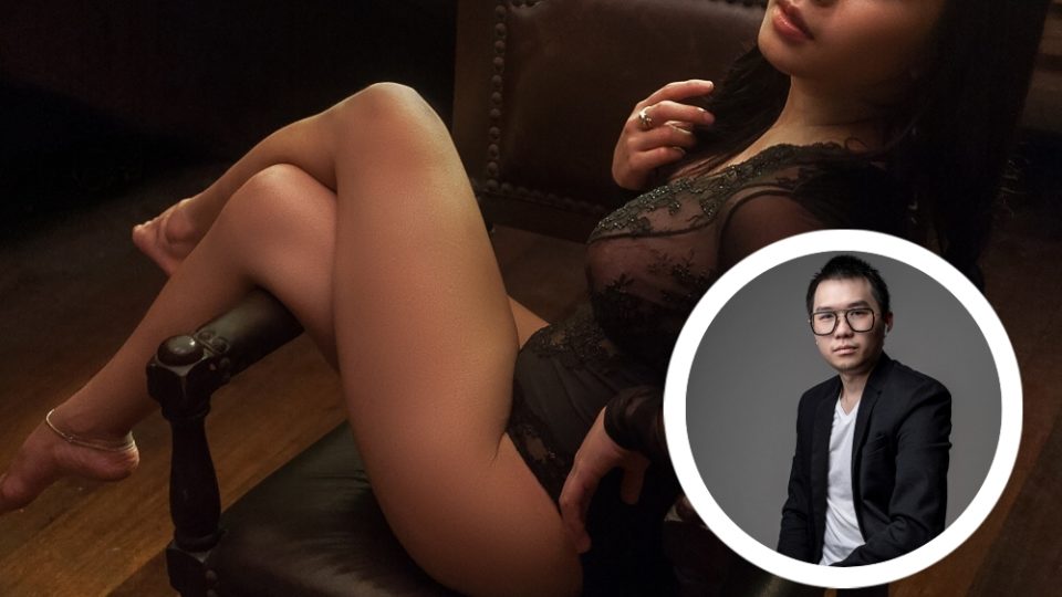 File photo of a model in a boudoir shoot and a photo of the accused. Photos: KM Bermillo/Unsplash and Brendan Lee/LinkedIn