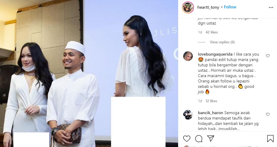 Screenshot of the photo posted by Hertonnye Linggom and some comments from her fans.