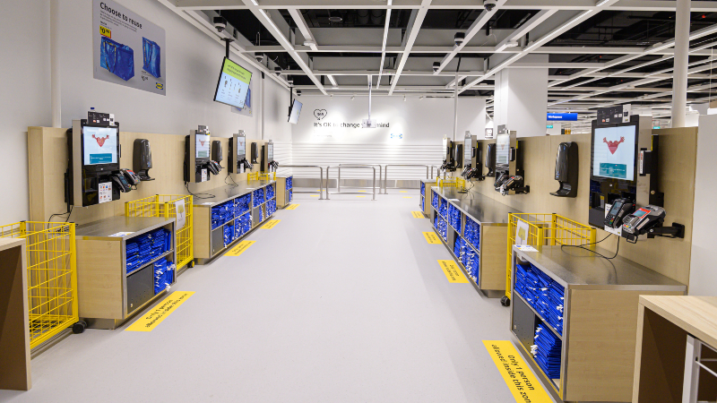 The store’s self checkout counters. Photo: IKEA
