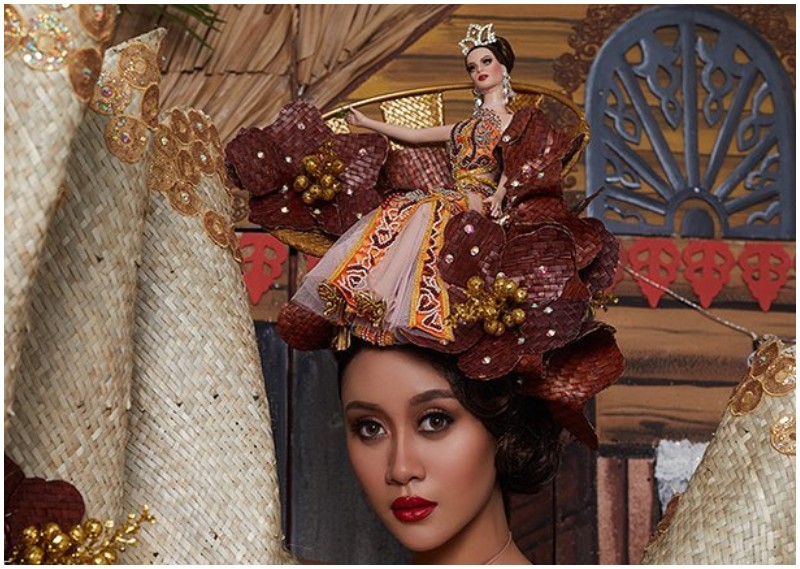 Close-up photo of the ‘Francisca Doll’ headdress. Photo: Miss Universe Malaysia/Facebook