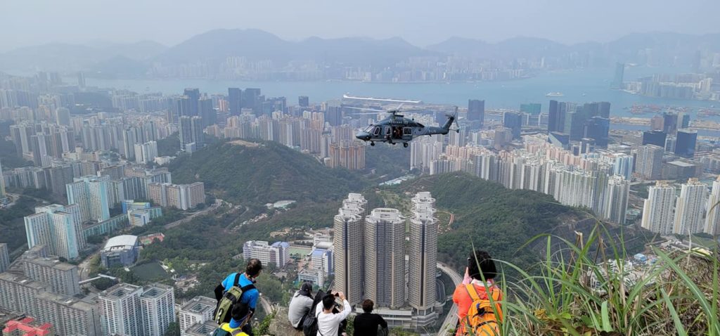 Government Flying Service helicopters were deployed to assist the search. Photo: Facebook/Rock Yau