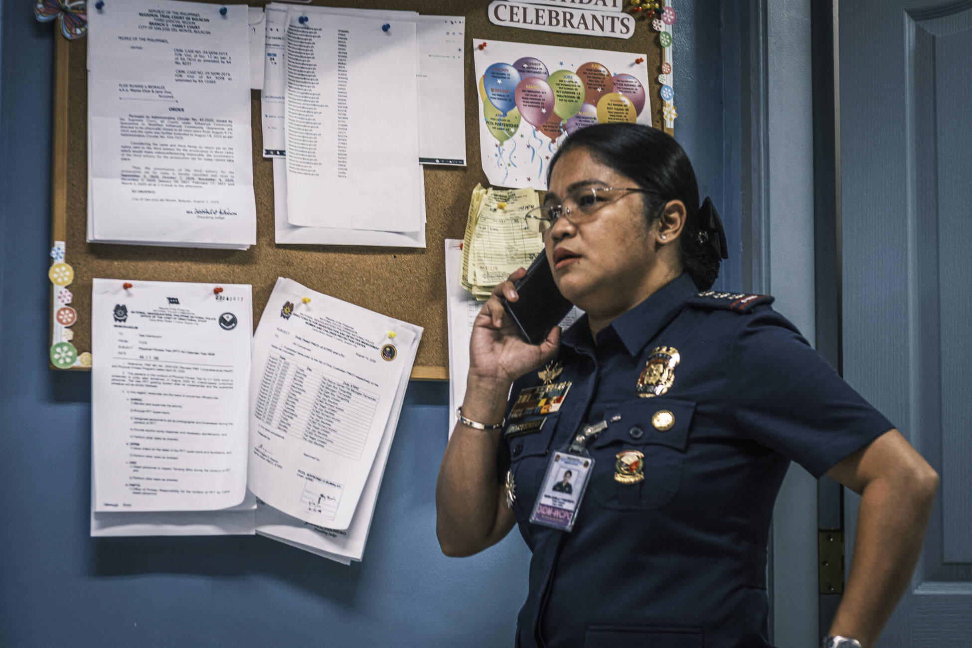 Colonel Sheila Portento at her office in Camp Crame in Quezon City. Photo: Luis Liwanag