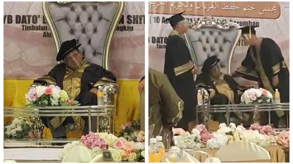 Screenshots of the video that caught Eddin sleeping. Photos: Maliqueredzuan/Twitter
