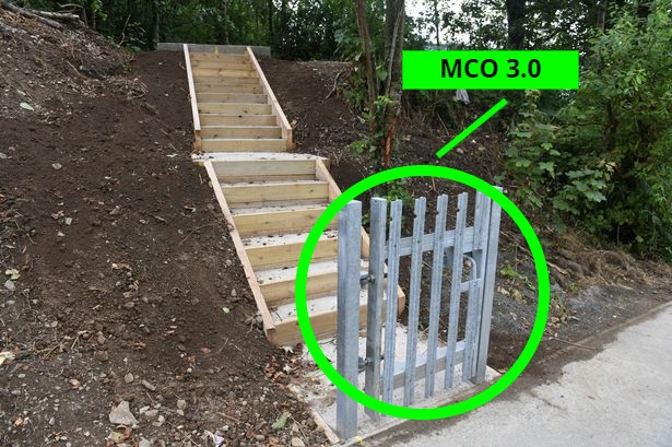 MCO 3.0 represented by a pointless gate. Original Photo: Wales Online/Facebook