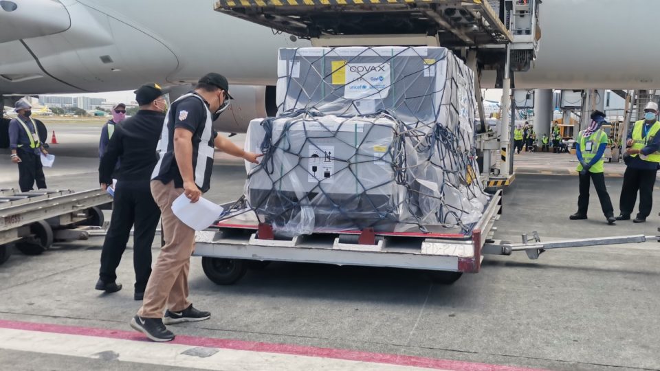 Arrival of AstraZeneva vaccines in Pasay City. Photo: World Health Organization Philippines/Twitter