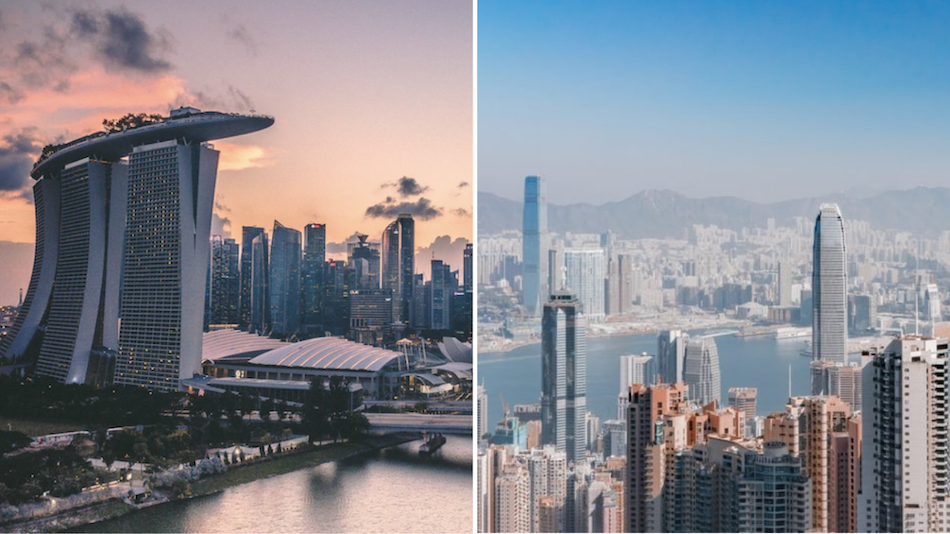 The two cities will no longer be pursuing the long-awaited travel arrangement. Photos via Unsplash/Swapnil Bapat (left) and Ruslan Bardash (right)