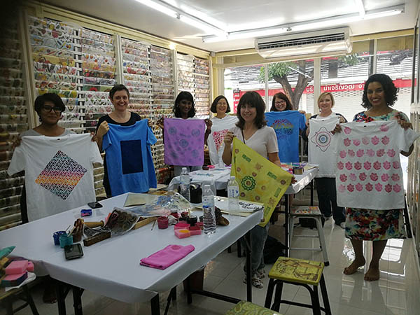 An Indian wooden block printing event.