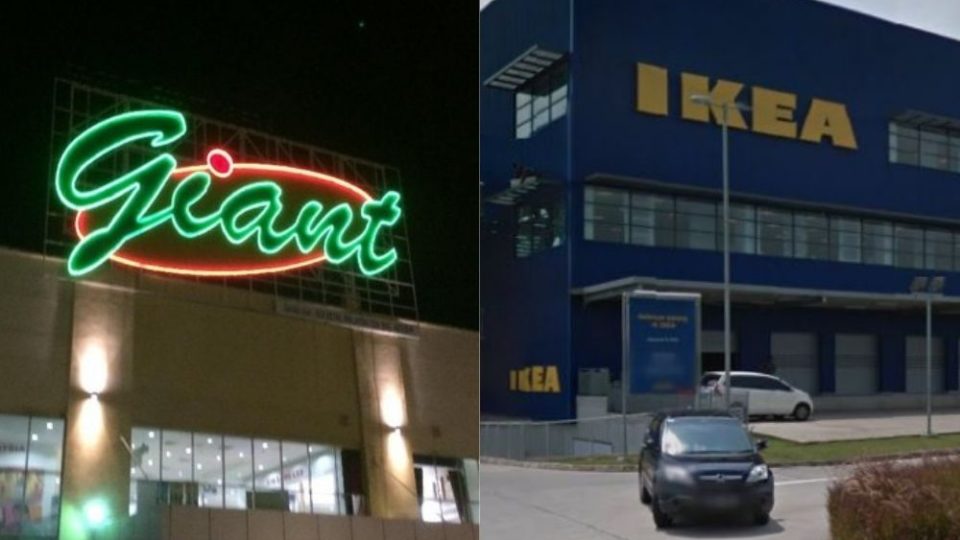A Giant supermarket (left) and the IKEA store in Alam Sutera, Tangerang (right).