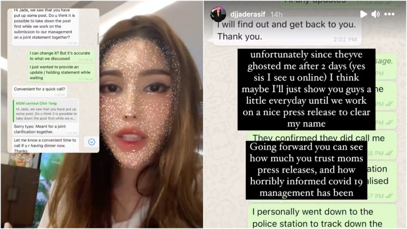 Screengrab from Jade Rasif’s latest online rant. Photos: Jade Rasif/Instagram
