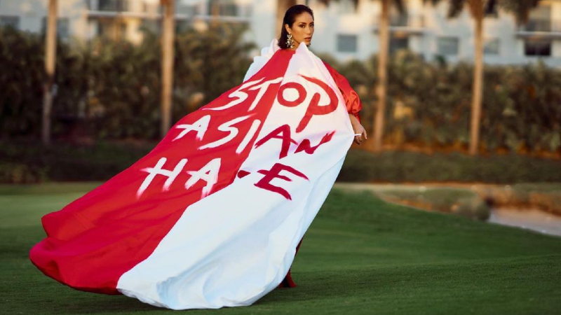 Miss Universe Singapore Bernadette Belle Ong in her national costume Friday at the Miss Universe 2020 pageant in the United States. Photo: Bernadette Belle Ong/Instagram
