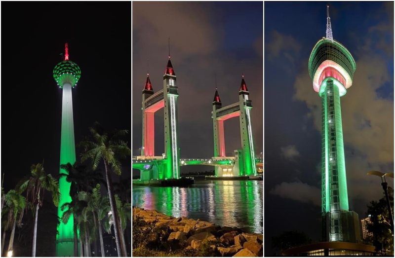 From left to right: KL Tower, Terengganu Drawbridge and Kuantan Tower. Photos: KL Tower, Mohd Nazrul/Facebook