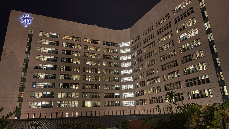 Tan Tock Seng Hospital at night. Photo: Tan Tock Seng Hospital/Facebook
