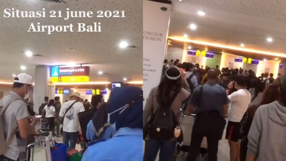 Scenes at the Ngurah Rai International Airport in Bali on June 21, 2021. Screengrabs: TikTok