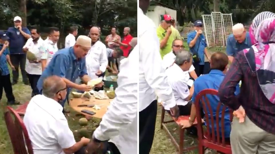 A video of an alleged durian party attended by deputy speaker Mohd Rashid Hasnon. Photos: LagaCawan/Twitter 