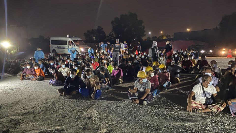 Undocumented migrants rounded up in Cyberjaya on June 6, 2021. Photo: Kementerian Dalam Negeri/Twitter