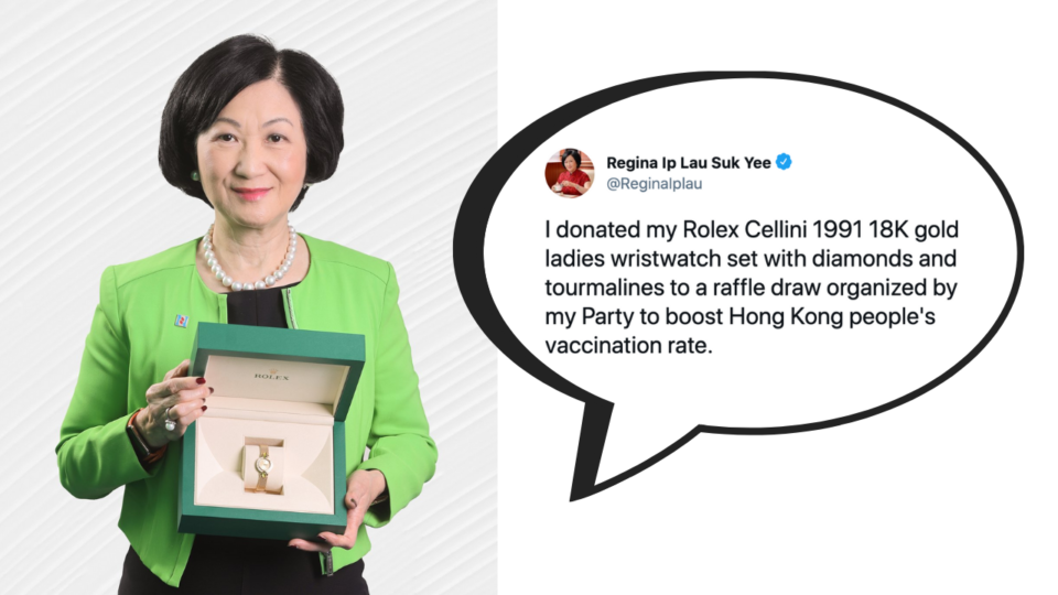 The pro-establishment lawmaker said she bought the 18-karat Rolex in the 90s to “celebrate” her career promotion. Photo: Twitter