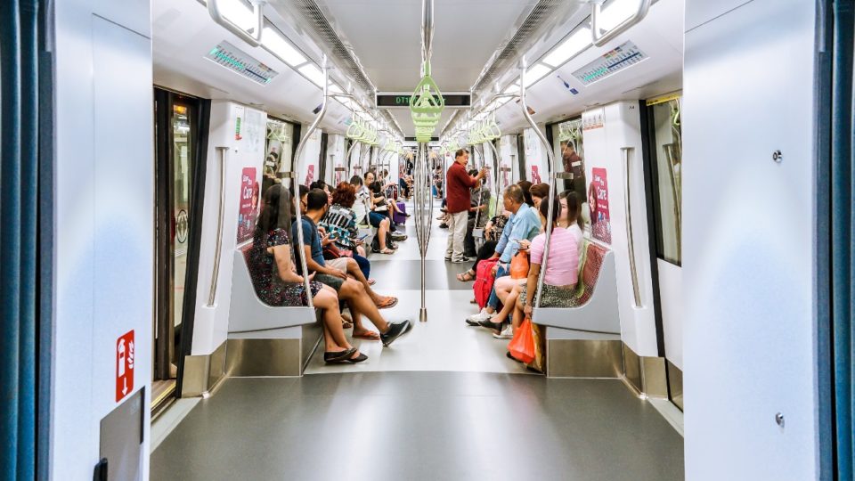 Singapore train commuters. Photo: Euan Cameron