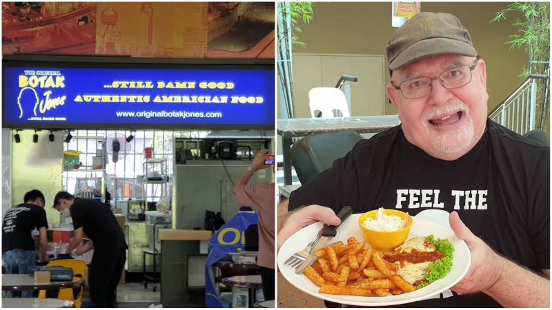 At left, the stall at Depot Lane and its founder in a February photo, at right. Photos: The Original Botak Jones/Facebook
