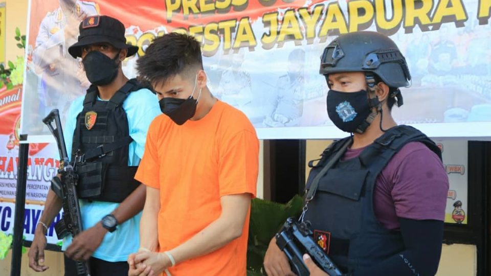 Police in Jayapura held a press conference on the case earlier today. Photo: Jayapura precinct. 