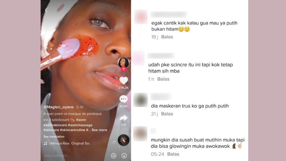 It seems like Indonesian Netizens Behaving Badly Online is becoming a regular thing, with the latest instance involving them smearing the country’s good name by leaving racist comments directed at a @Maglen_oyana, a Black beauty influencer on TikTok. Screenshot from TikTok/@Maglen_oyana