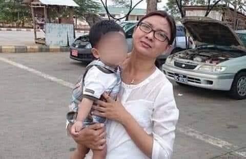 Htar Htar Lin and her 7-year-old son Aung Thukhamein Lin. Photo: Dr Htar Htar Lin/Facebook