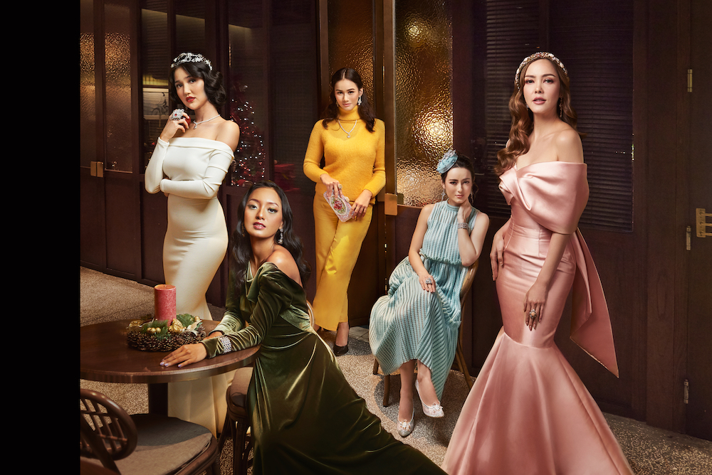 Indonesian fashion stylist Koko Namara has some of the country’s biggest celebs as part of his clientele. From left: Sonia Fergina, Asmara Abigail, Mentari de Marelle, Julie Estelle, Cathy Sharon. Photo courtesy of Koko Namara