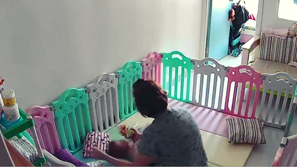 The nanny was arrested after home surveillance footage circulated of her throwing the baby down on a play mat. Photo: Facebook