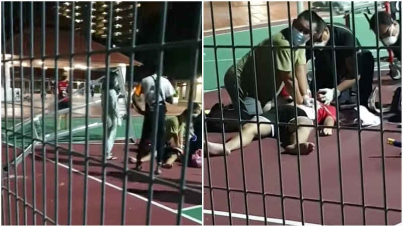 Screenshots of a video showing the teenager at Bedok South. Photo: King Kook/YouTube
