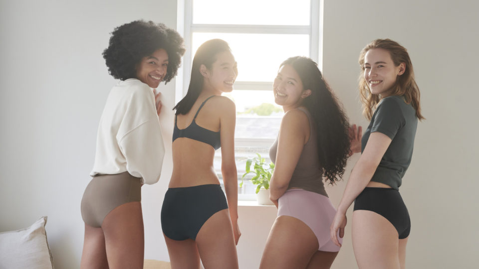 Women wearing Uniqlo’s feminine care innerwear in a promotional photo. Photo: Uniqlo
