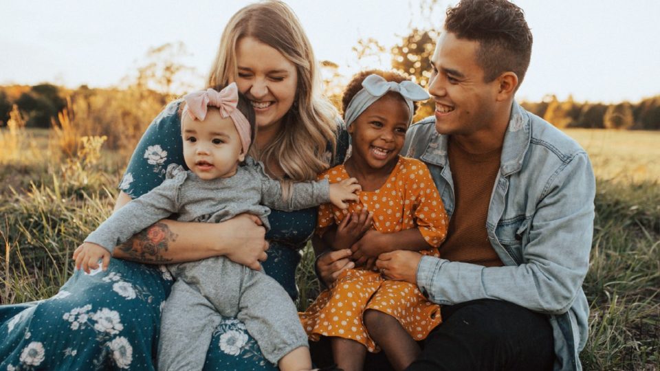 Colin Mukri, far left, with his wife Meg and two daughters. Photo: Airbnb