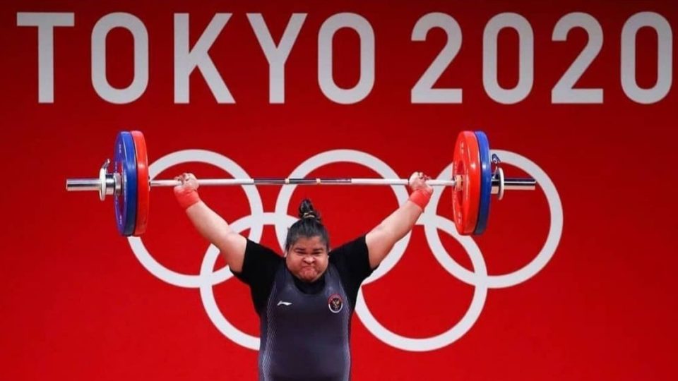 Indonesian weightlifter Nurul Akmal competed in the women’s +87 kg category in weightlifting at the Tokyo Olympics. Photo: Instagram/@nurulakmal_12