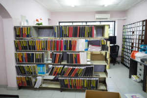 A shelf of braille books at SAVH. Photo: Coconuts