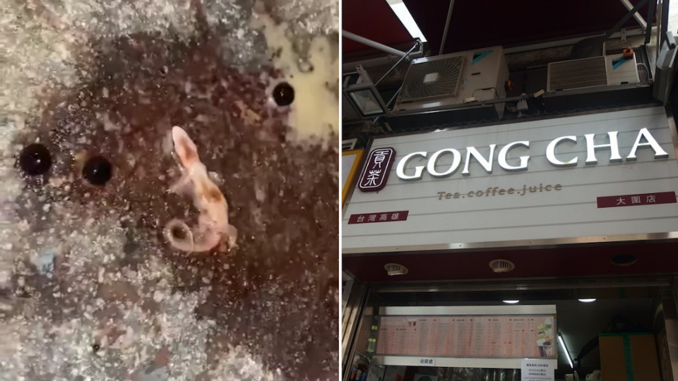 A Facebook user said her son was nearing the end of his peppermint chocolate drink when he felt an odd taste in his mouth. Photos: Facebook/Tszping Yim (left) and Openrice (right)