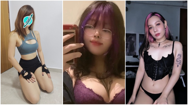 From left to right: Singapore’s OnlyFans creators Lucytoday, Lustchjc and Demi Heng. Photo: Lucytoday, Lustchjc, Demi Heng