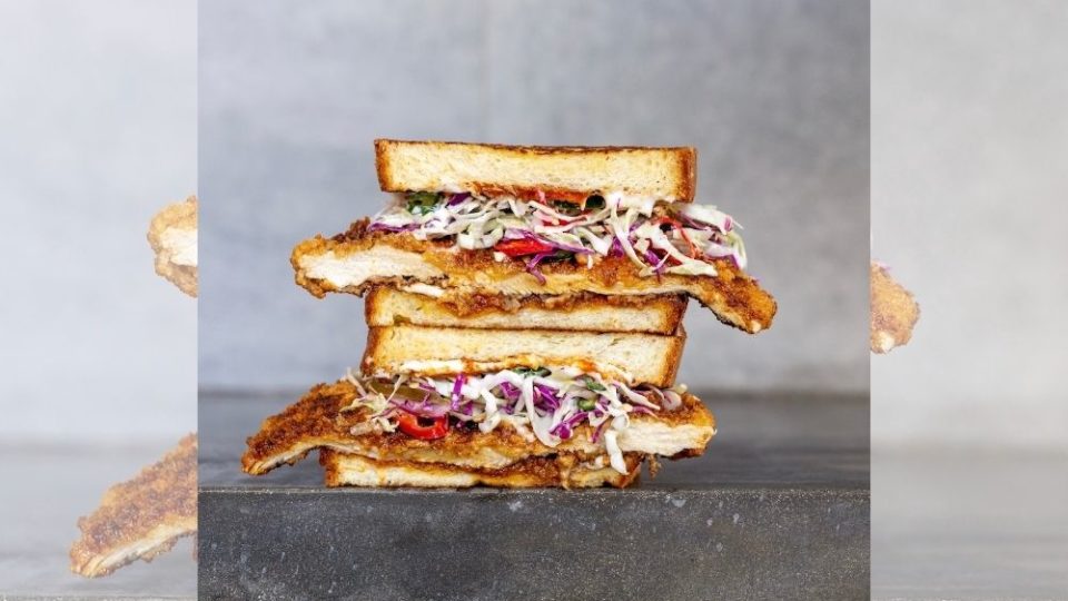 A shot of the Spicy Chicken Katsu Sando. Photo courtesy of Sando Sando