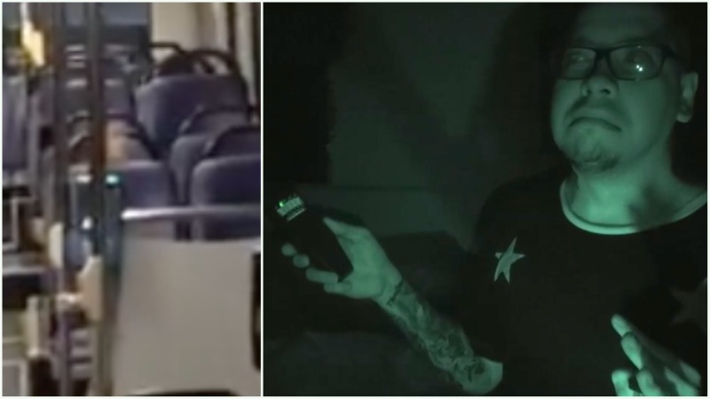 A Ghost Files Singapore investigator at Old Changi Hospital and spooky ‘boy’ spotted on a bus. Photos: Ghost Files Singapore/Facebook, Thines1331/TikTok

