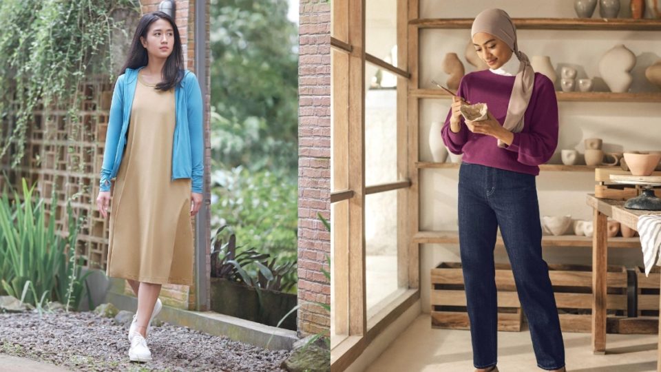 Chef Renatta Moeloek and influencer Ayudia Bing Slamet modeling for Uniqlo Indonesia. Photo: Instagram/@uniqloindonesia