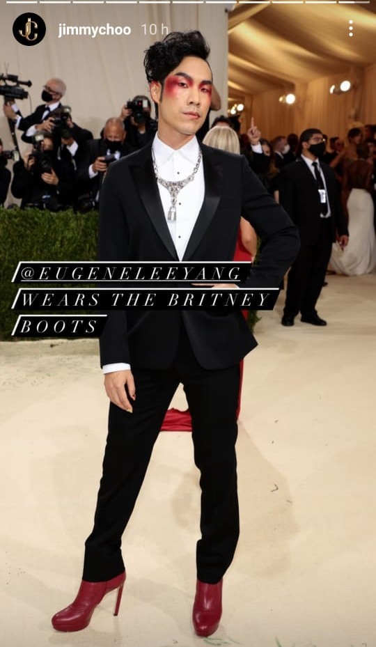 Eugene Lee Yang at the Met Gala. Photo: Jimmychoo/Instagram