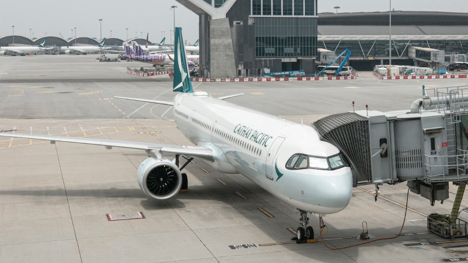 A Cathay Pacific aircraft at Hong Kong International Airport. Photo: Facebook/Cathay Pacific